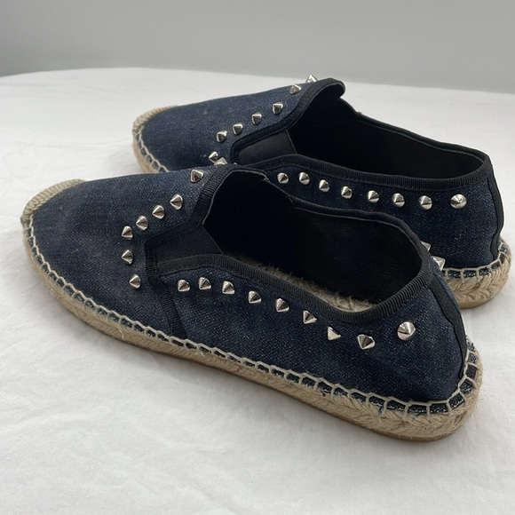 NWOB. ASH EU39 Zest Dark Denim Silver Studded Espadrilles Slip On. - Picture 5 of 10